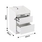 Bedside Table Nightstand with Charging Station