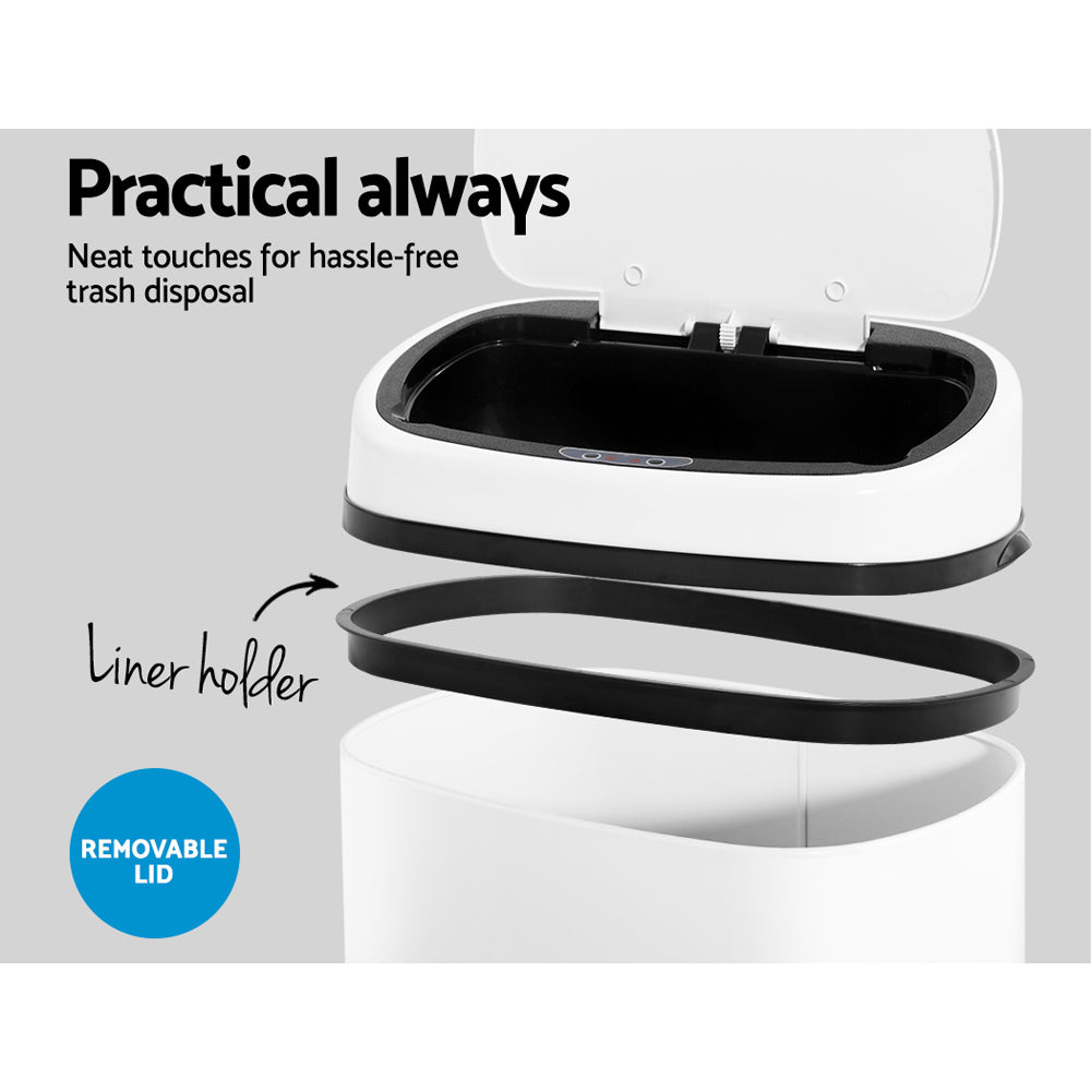 68L Automatic Motion Sensor Bin – White