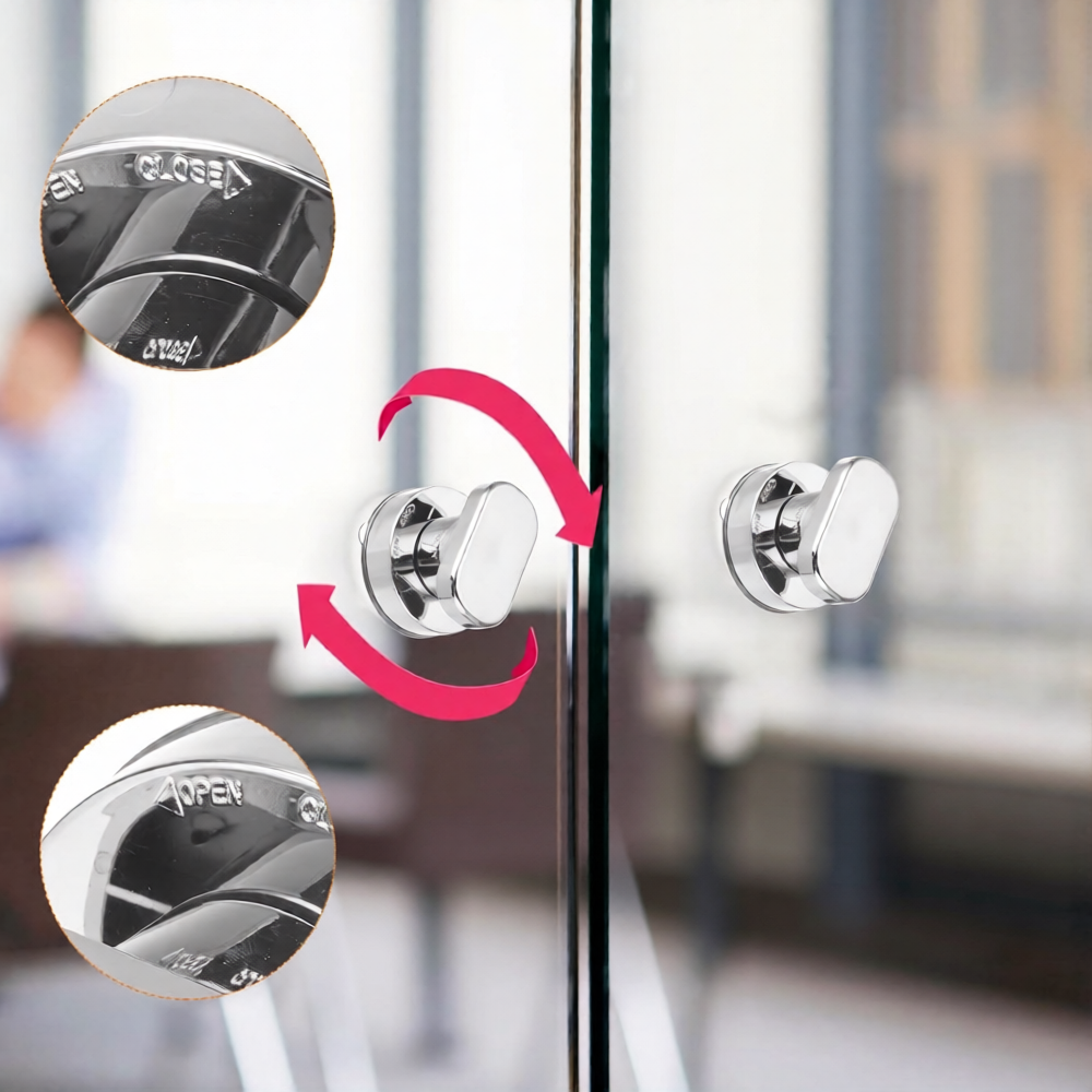 No-Drill Suction Cup Door Handle – Black, White & Silver