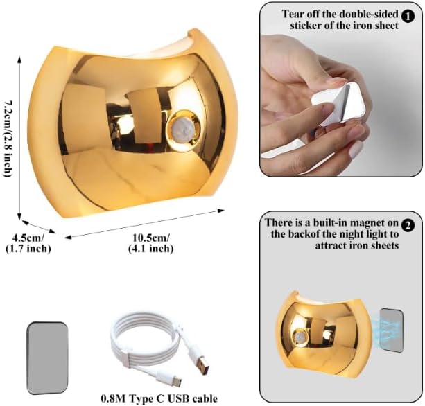 Rechargeable Magnetic Motion Sensor Wall Lamp – White