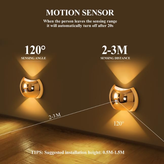 Rechargeable Magnetic Motion Sensor Wall Lamp – Dark Wood