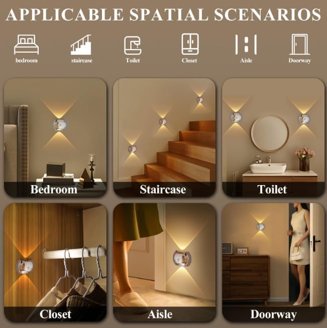 Rechargeable Magnetic Motion Sensor Wall Lamp – Dark Wood