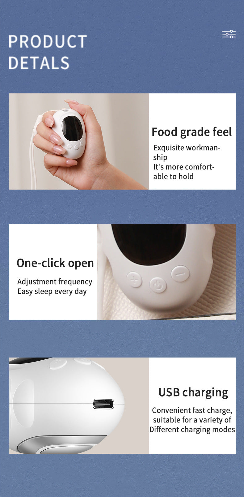Handheld Microcurrent Sleep Aid Device – White