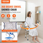 360° Swivel Shower Chair with Pivoting Arms – 400lbs