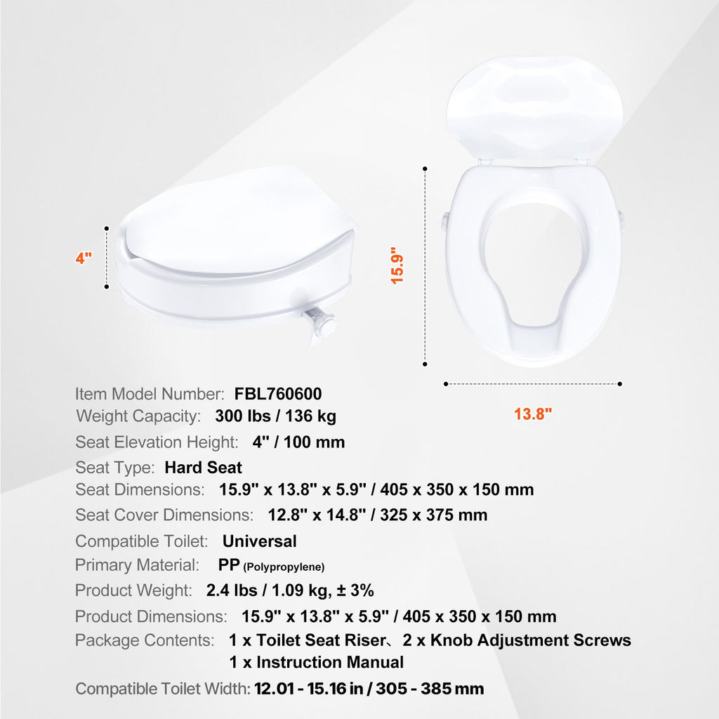 Raised Toilet Seat – 100 mm