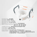 5-Inch Raised Toilet Seat with Padded Support Armrests – 159 kg Capacity
